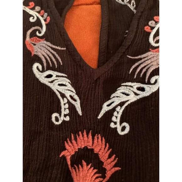 Intimately, free people, halter dress , tassels Boho Black Embroidered Lady Sz S - Picture 12 of 16